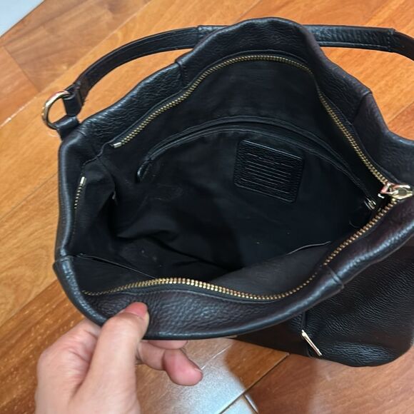 Coach Black Madison Isabelle Leather Hobo Shoulder Bag - Picture 8 of 15